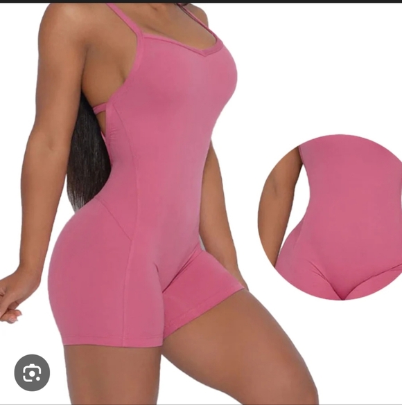 Pants - Pink Bodycon Romper